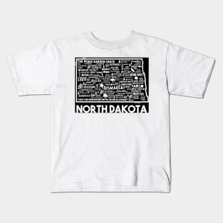 North Dakota Map Kids T-Shirt